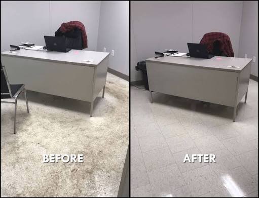 Before and after carpet cleaning result